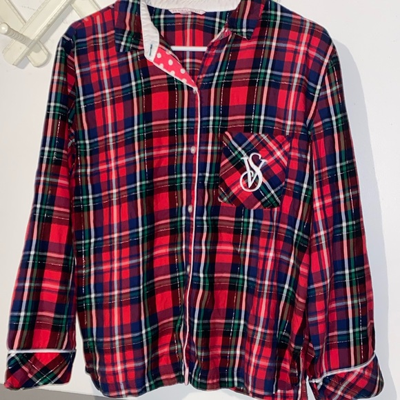 Victoria’s Secret Holiday Plaid Sleep Shirt - Picture 1 of 8